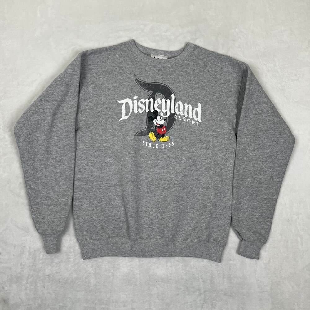 Vintage Disney Parks Disneyland Resort Sweatshirt Mens Small Gray Mickey